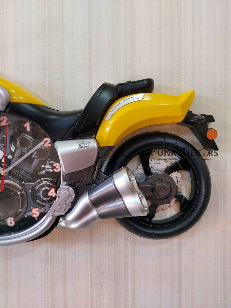 Funkytradition Multicolored Attractive Motorcycle Bike Kids Room Wall Clock Clocks