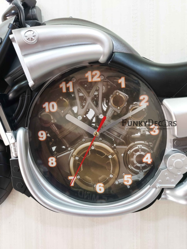 Funkytradition Multicolored Attractive Motorcycle Bike Kids Room Wall Clock Clocks