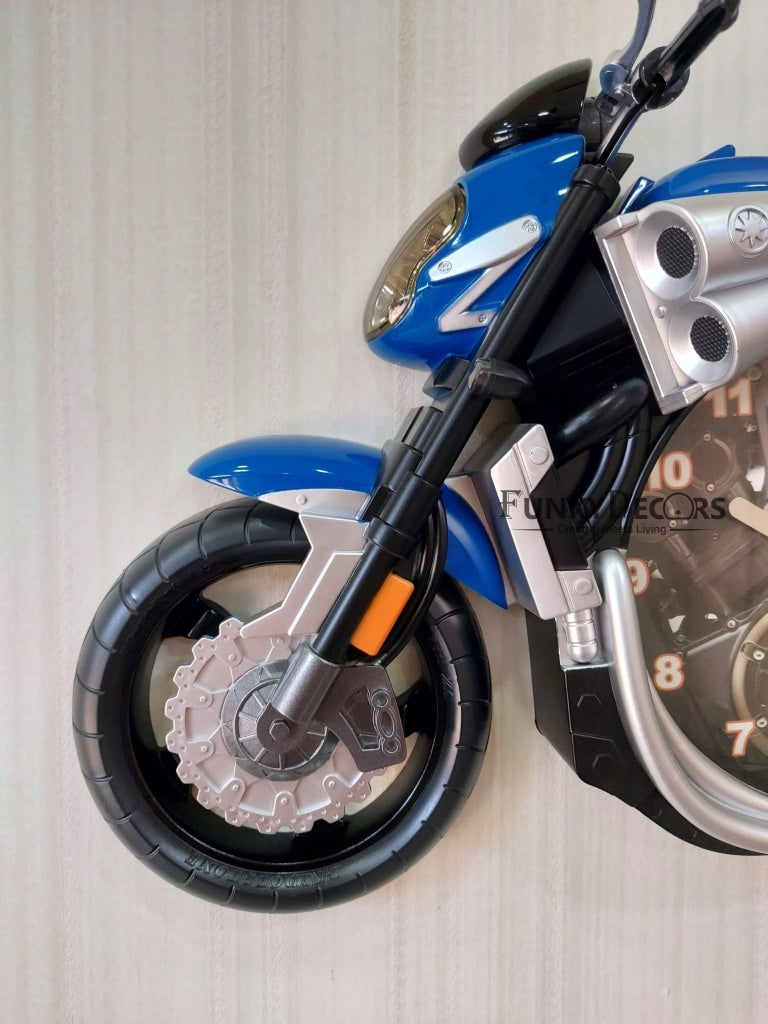 Funkytradition Multicolored Attractive Motorcycle Bike Kids Room Wall Clock Clocks