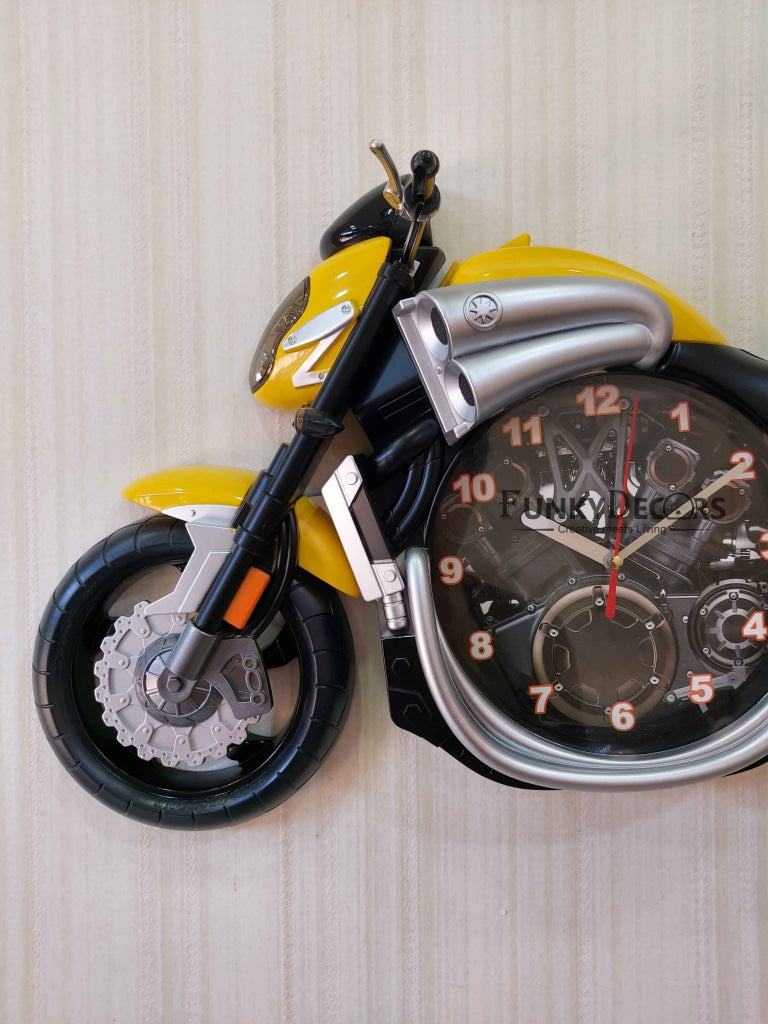 Funkytradition Multicolored Attractive Motorcycle Bike Kids Room Wall Clock Clocks