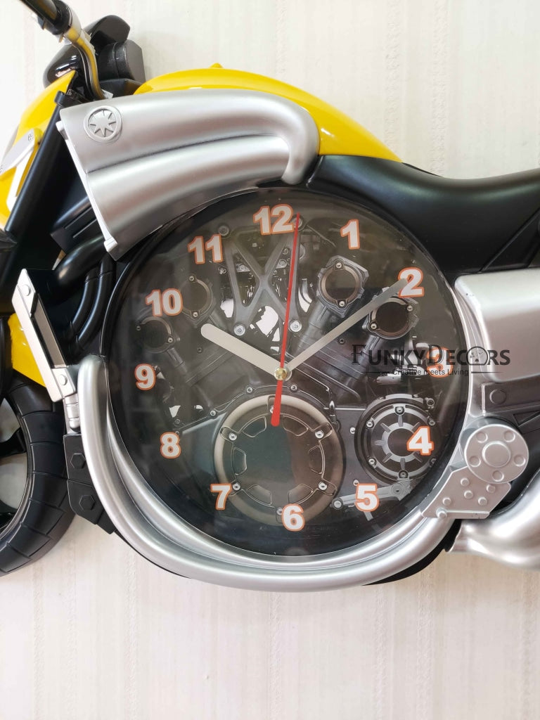 Funkytradition Multicolored Attractive Motorcycle Bike Kids Room Wall Clock Clocks