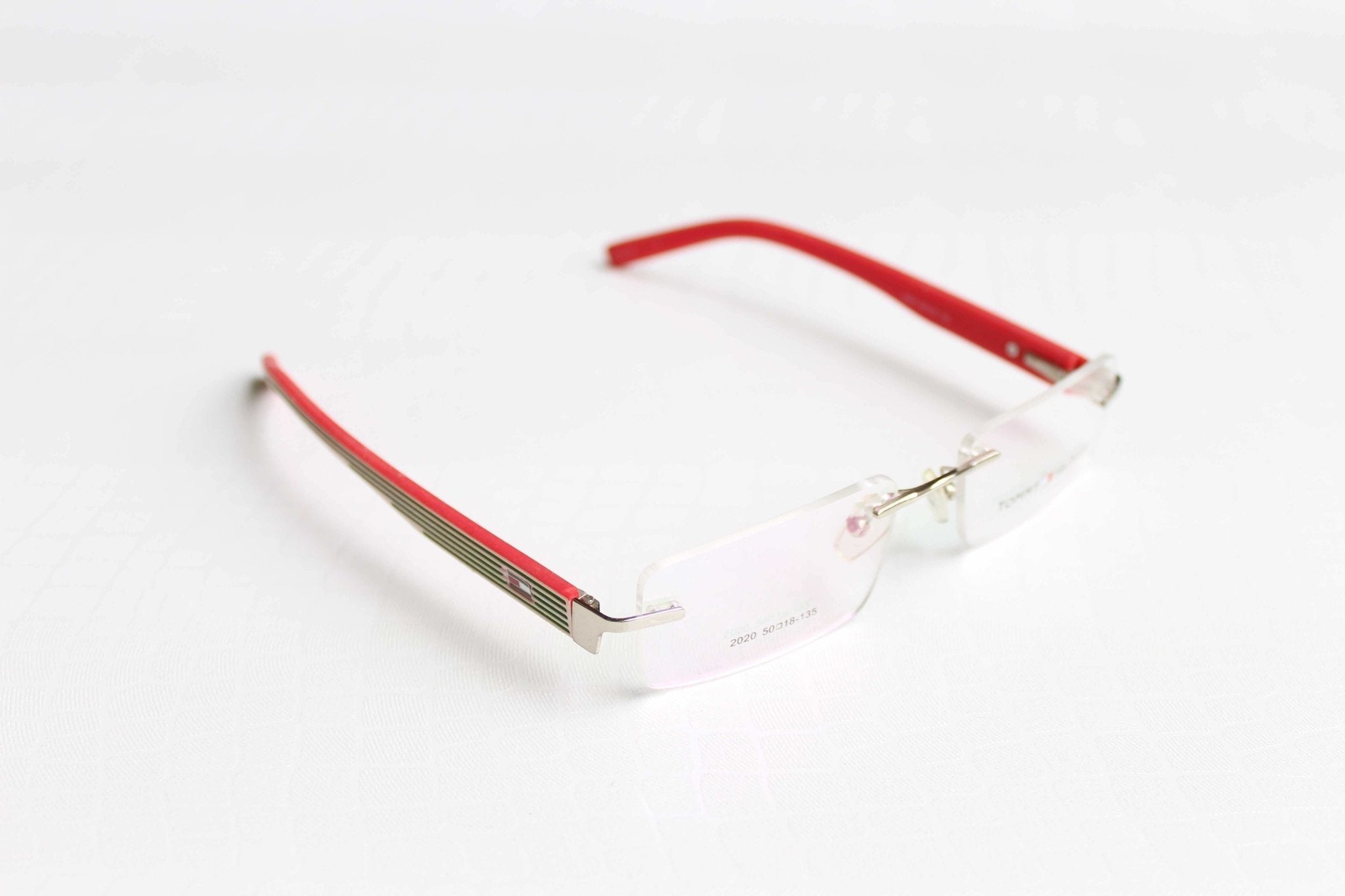 FunkyTradition Red Attractive Rimless Spectacle Eye Frames - FunkyTradition