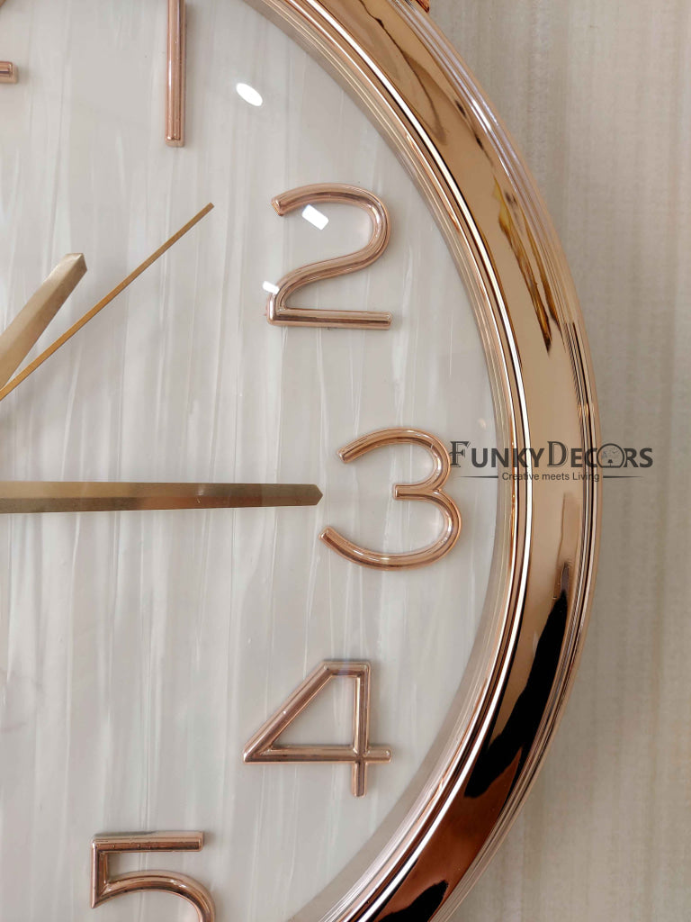Funkytradition Rose Gold Designer Pendulum Wall Clock Watch Décor For Home Office Decor And Gifts 75