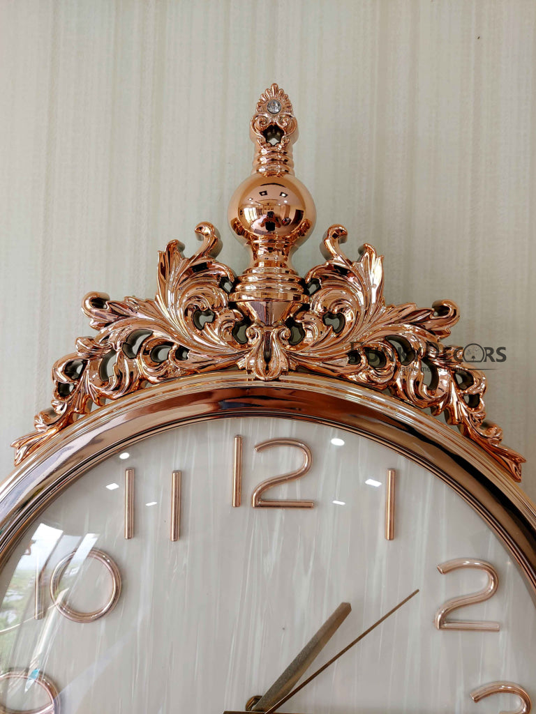 Funkytradition Rose Gold Designer Pendulum Wall Clock Watch Décor For Home Office Decor And Gifts 75