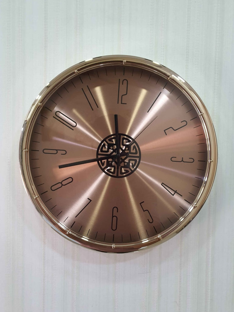 Funkytradition Rose Golden Minimal Wall Clock Watch Decor For Home Office And Gifts 35 Cm Tall