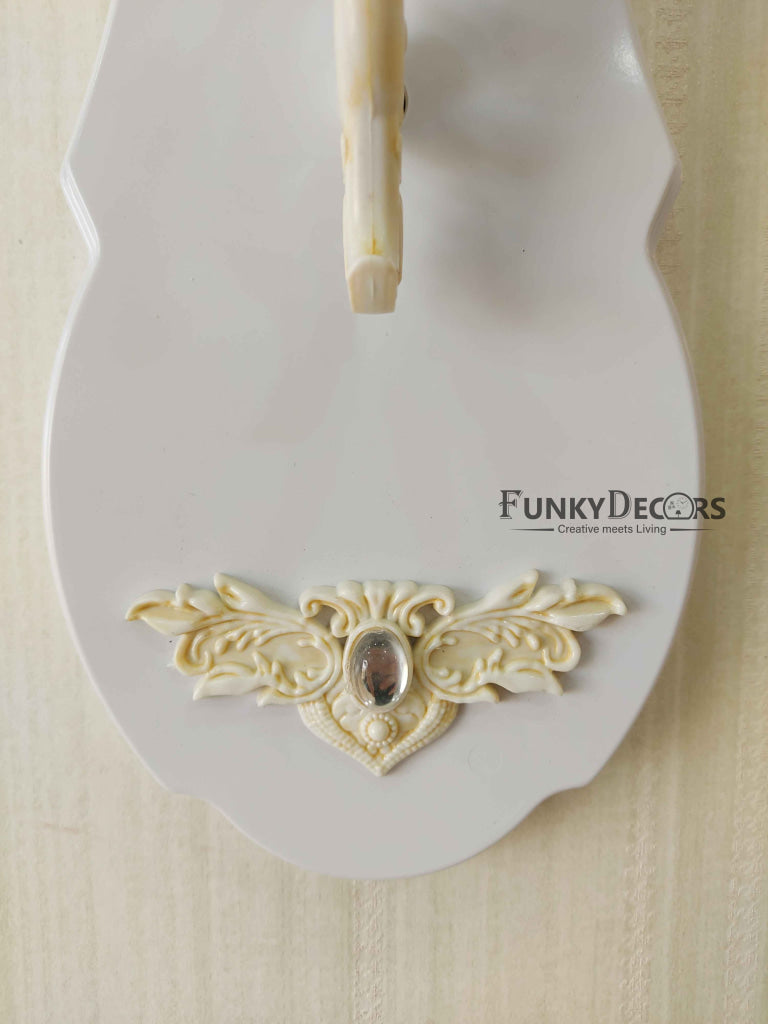 Funkytradition Royal Antique-Look Cream Round Wall Hanging Double Sided Two Faces Retro Station Home