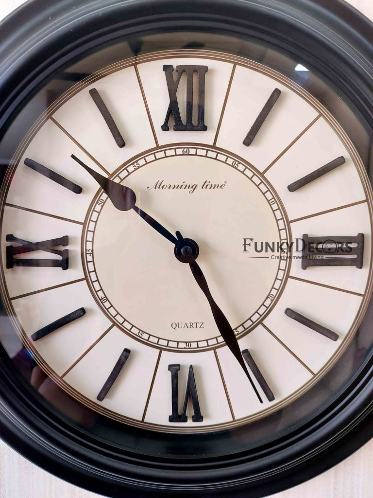 Funkytradition Royal Designer Big Font Roman Wall Clock Watch Decor For Home Office And Gifts 40 Cm