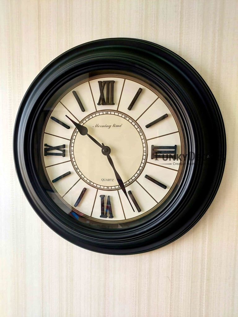 Funkytradition Royal Designer Big Font Roman Wall Clock Watch Decor For Home Office And Gifts 40 Cm