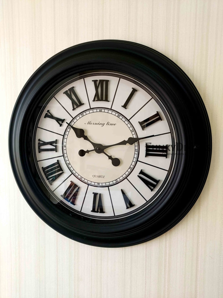 Funkytradition Royal Designer Big Font Roman Wall Clock Watch Decor For Home Office And Gifts 55 Cm
