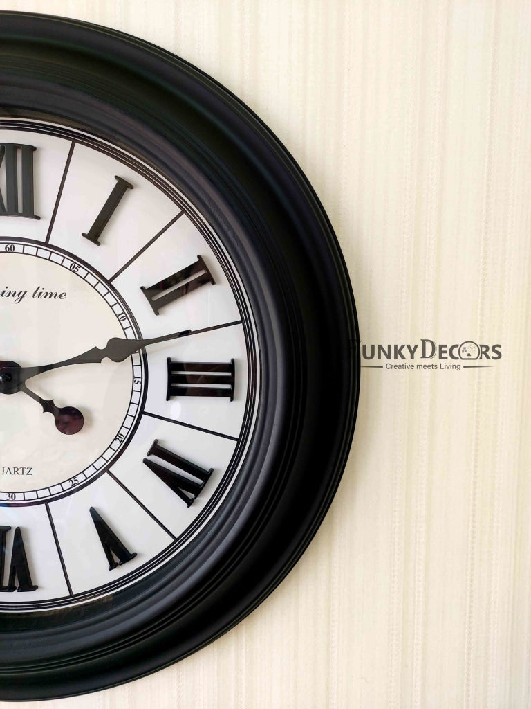 Funkytradition Royal Designer Big Font Roman Wall Clock Watch Decor For Home Office And Gifts 55 Cm