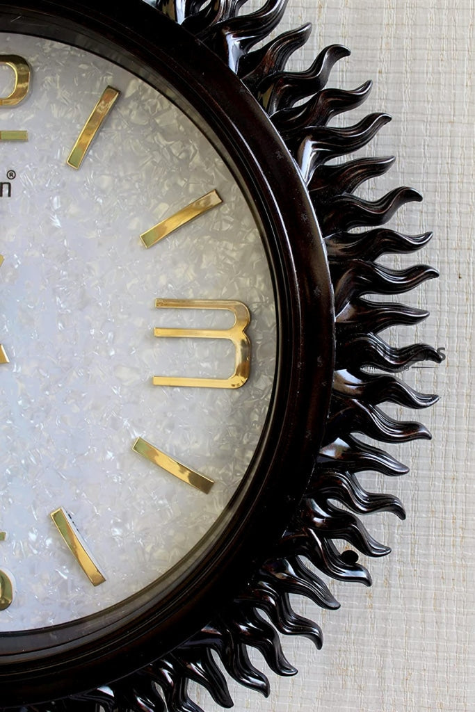 Funkytradition Royal Designer Big Sun Shaped Wall Clock Watch Decor For Home Office And Gifts 45 Cm