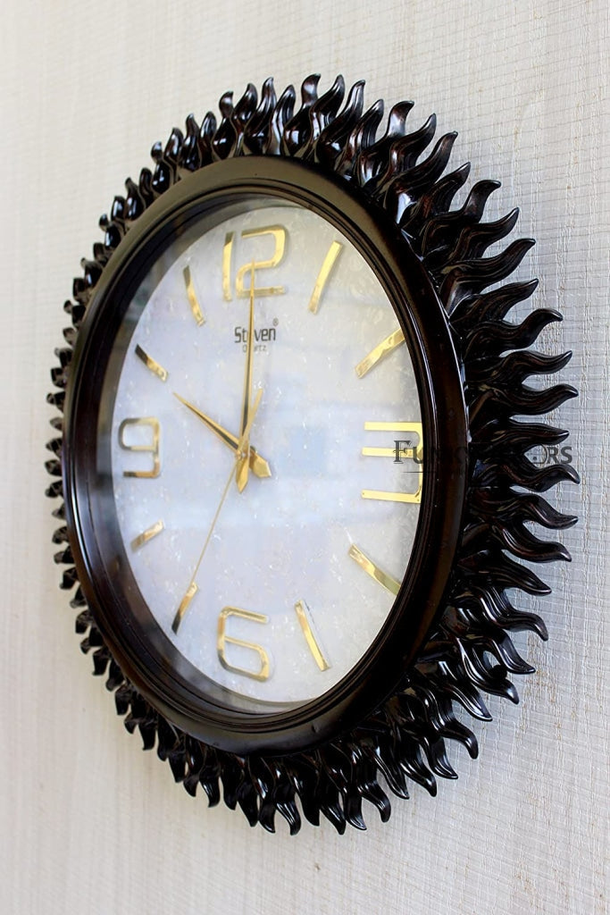 Funkytradition Royal Designer Big Sun Shaped Wall Clock Watch Decor For Home Office And Gifts 45 Cm