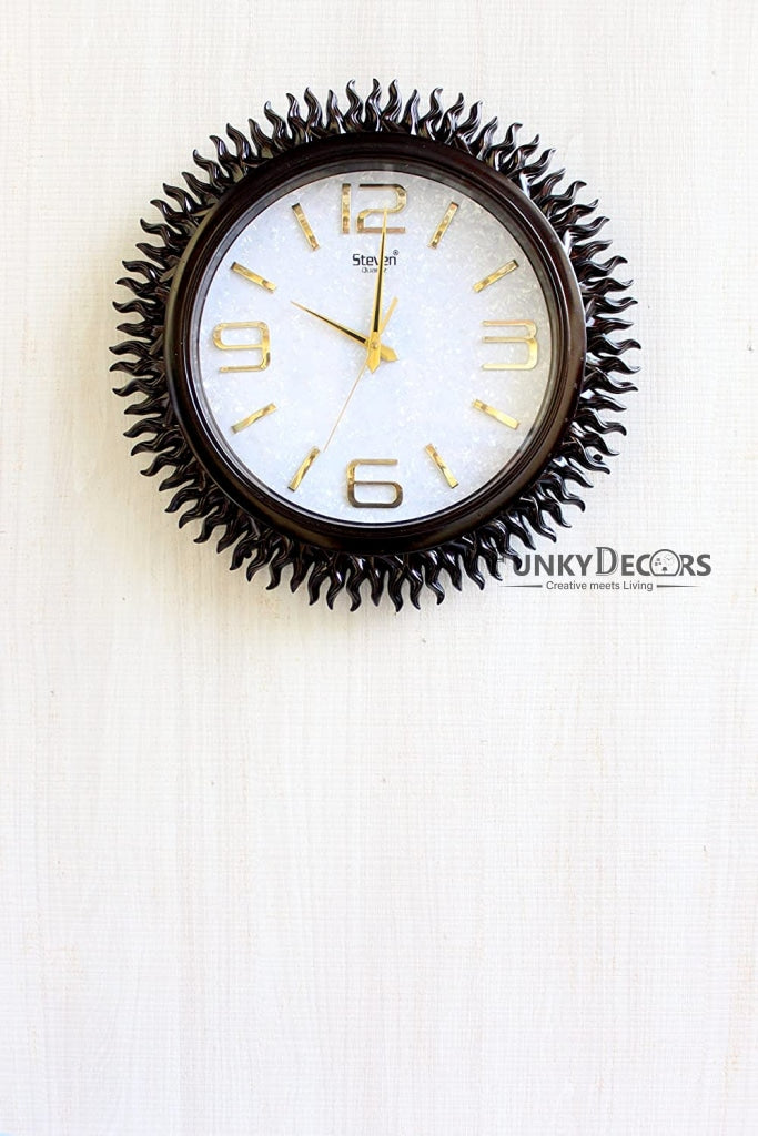 Funkytradition Royal Designer Big Sun Shaped Wall Clock Watch Decor For Home Office And Gifts 45 Cm