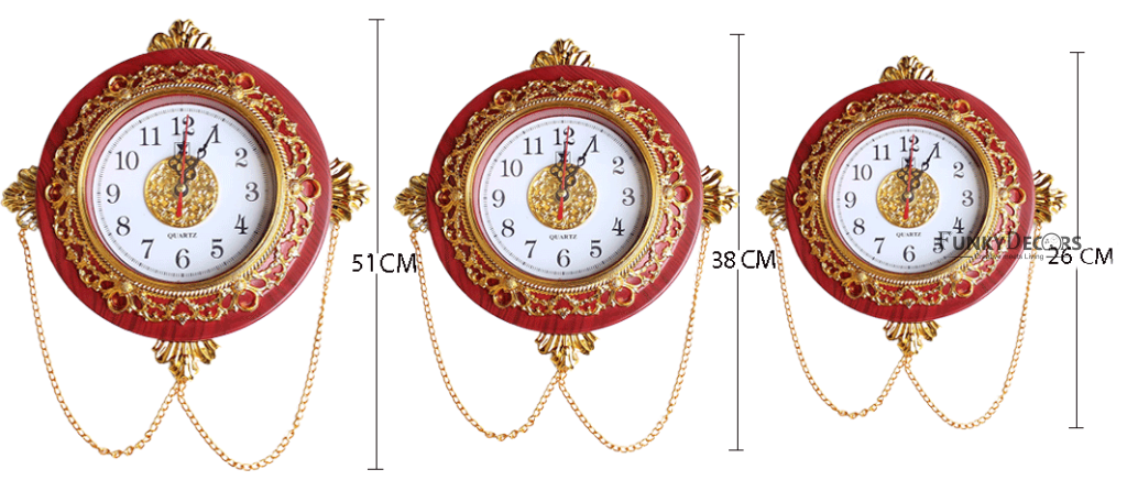 Funkytradition Royal Designer Gold Plated Premium Wall Clock For Home Office Decor And Gifts