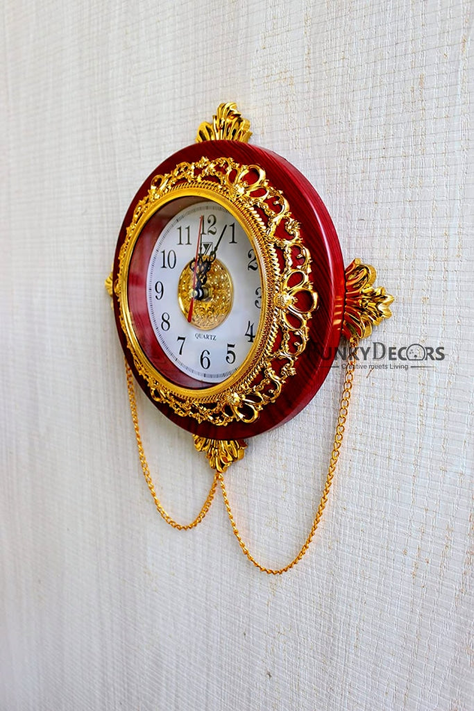 Funkytradition Royal Designer Gold Plated Premium Wall Clock For Home Office Decor And Gifts