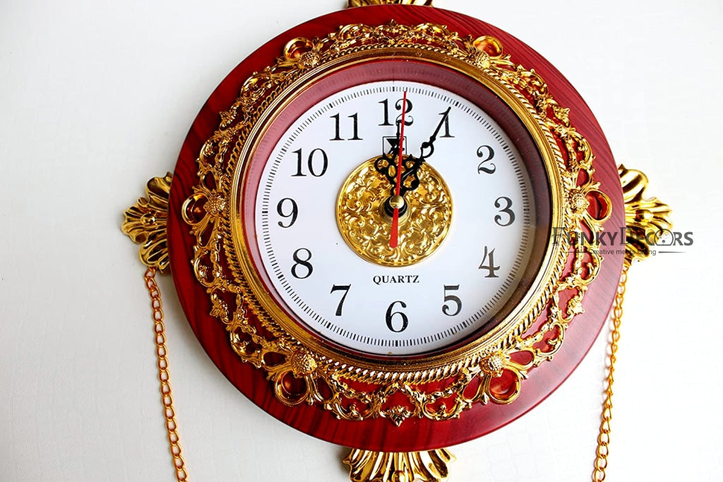 Funkytradition Royal Designer Gold Plated Premium Wall Clock For Home Office Decor And Gifts
