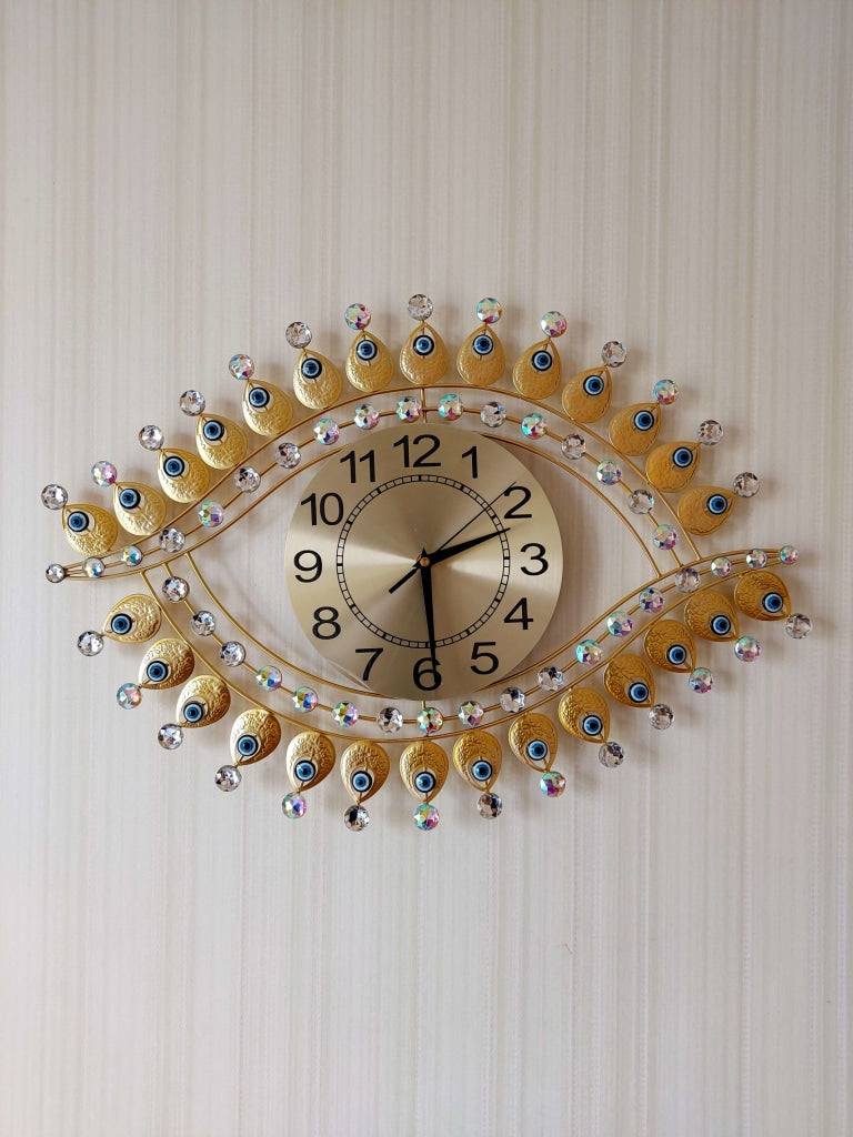 Funkytradition Royal Multicolor 3D Big Boss Eye Wall Clock For Home Office Decor And Gifts 50 Cm