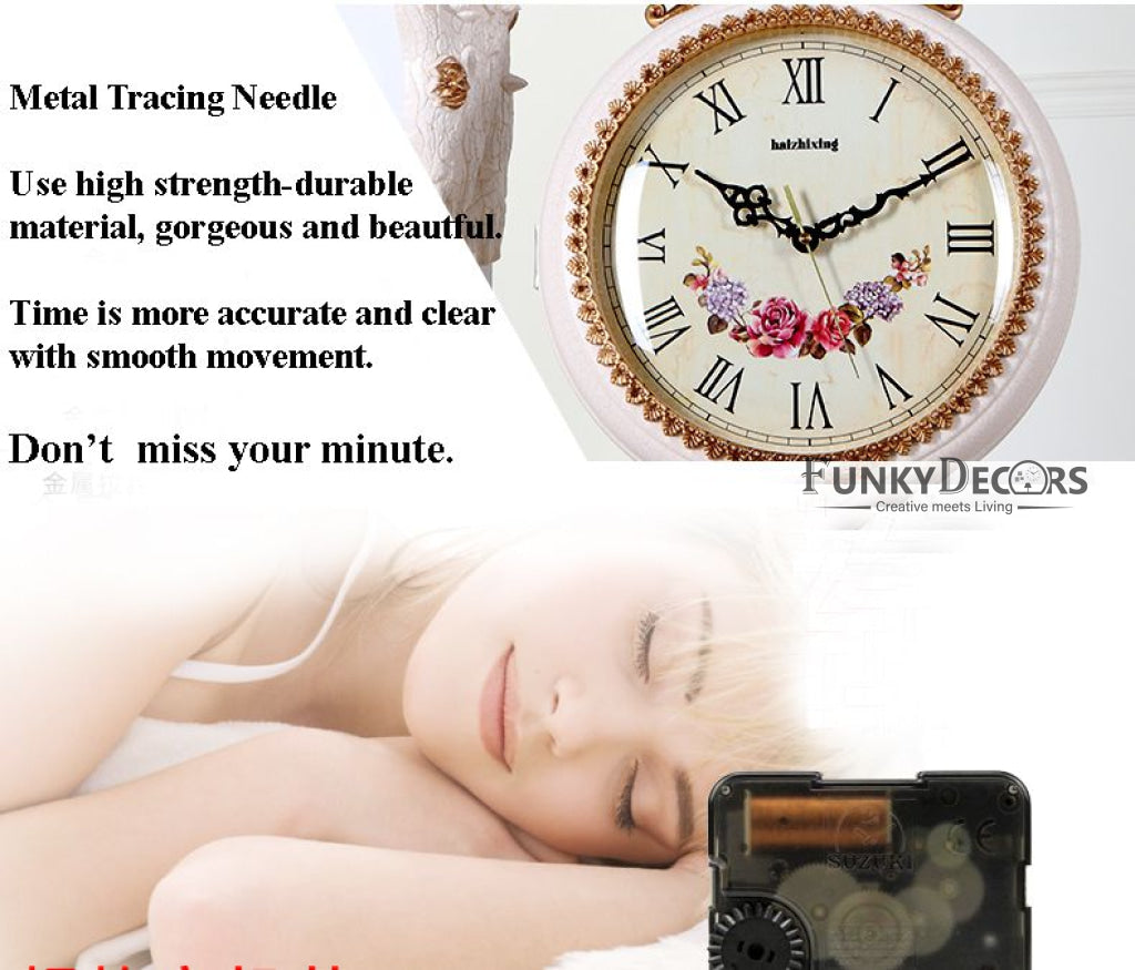 Funkytradition Royal Peacock Watch European-Style Double-Sided Wall Clock 65 Cm Tall Clocks