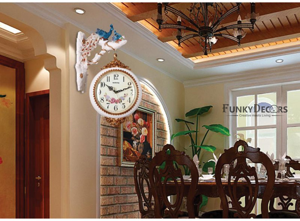 Funkytradition Royal Peacock Watch European-Style Double-Sided Wall Clock 65 Cm Tall Clocks