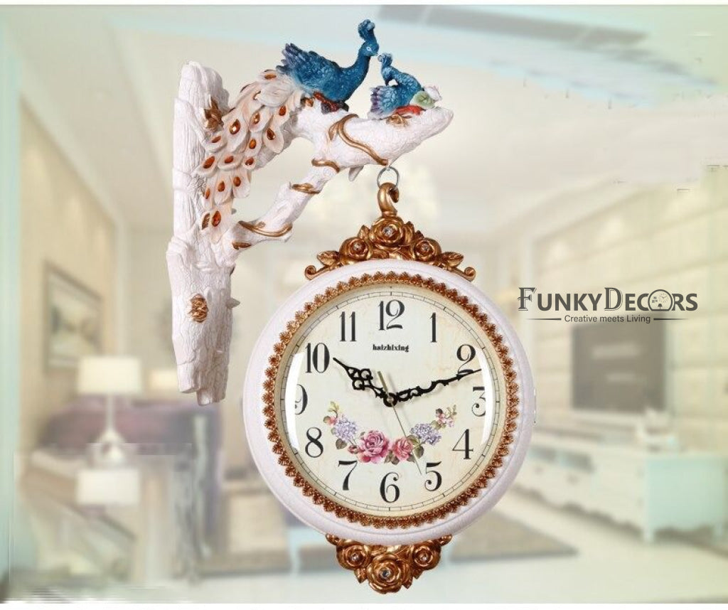 Funkytradition Royal Peacock Watch European-Style Double-Sided Wall Clock 65 Cm Tall Clocks