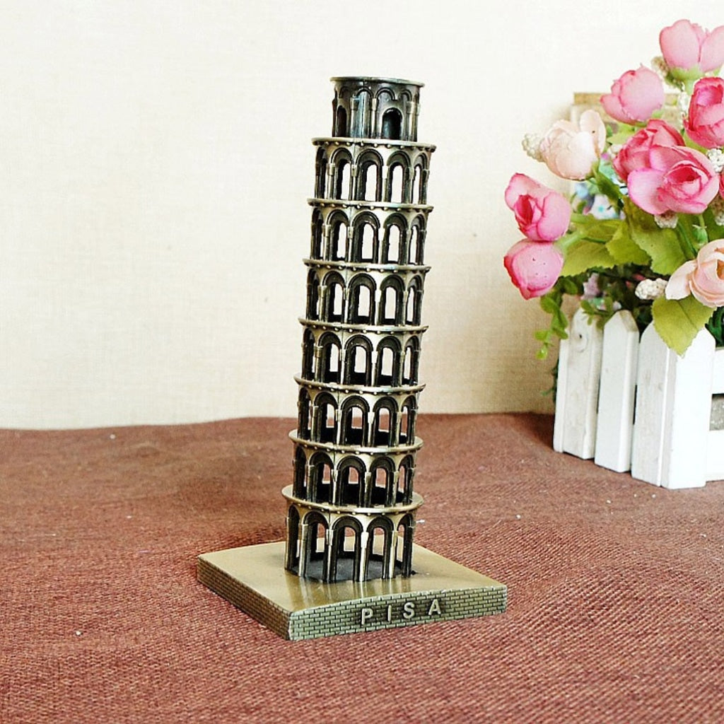 FunkyTradition Tour Souvenir Italy The Leaning Tower Of Pisa Collectible Statue Metal Showpiece
