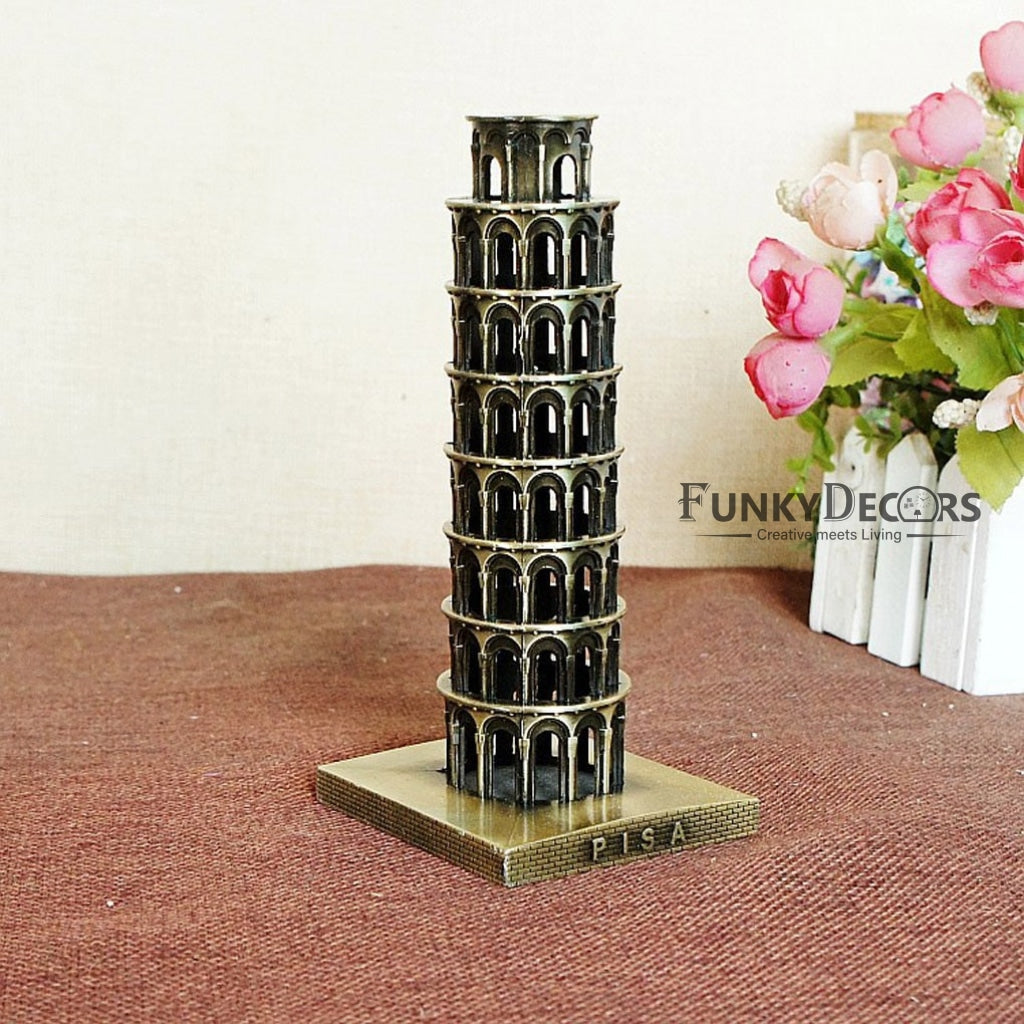 FunkyTradition Tour Souvenir Italy The Leaning Tower Of Pisa Collectible Statue Metal Showpiece