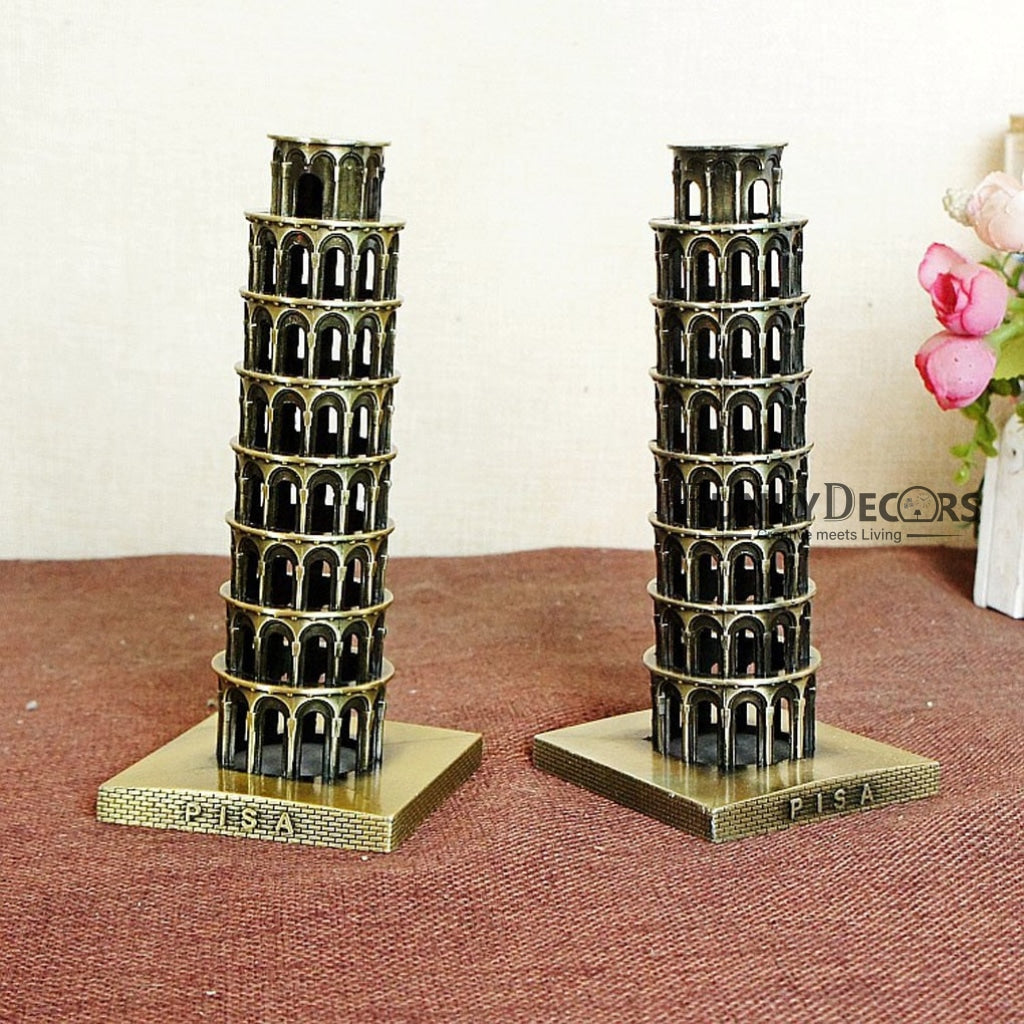FunkyTradition Tour Souvenir Italy The Leaning Tower Of Pisa Collectible Statue Metal Showpiece