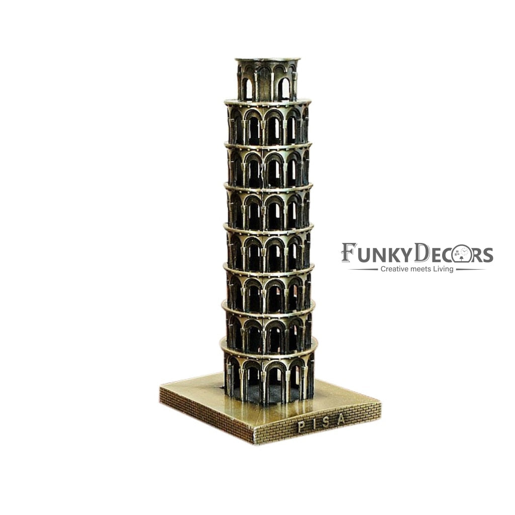 FunkyTradition Tour Souvenir Italy The Leaning Tower Of Pisa Collectible Statue Metal Showpiece