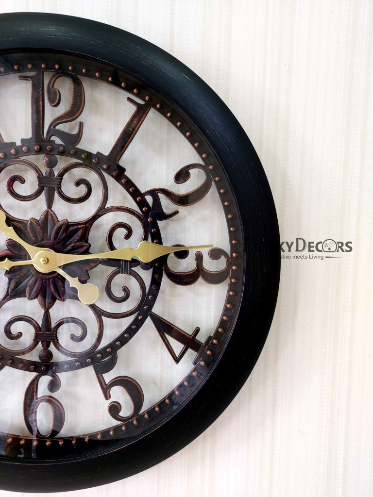 Funkytradition Transparent Designer Wall Clock Watch Decor For Home Office And Gifts 52 Cm Tall