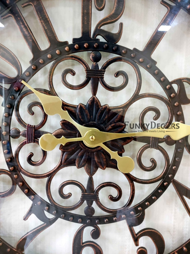Funkytradition Transparent Designer Wall Clock Watch Decor For Home Office And Gifts 52 Cm Tall