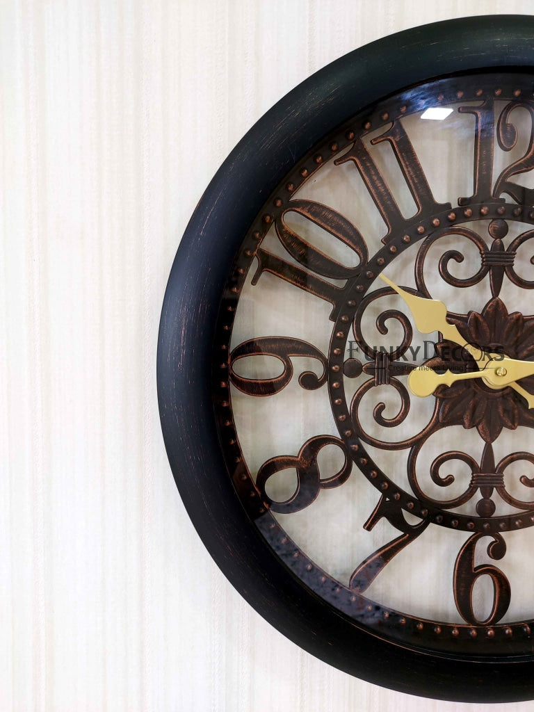 Funkytradition Transparent Designer Wall Clock Watch Decor For Home Office And Gifts 52 Cm Tall