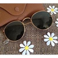 Gold, Black Round Lightweight Comfortable Sunglasses For Men and Women-FunkyTradition - FunkyTradition