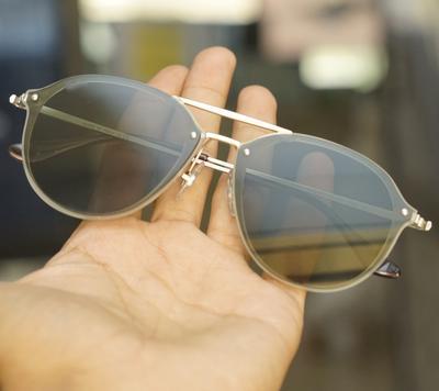 Green And Silver R4292 Round Unisex Sunglasses For Men And Women-FunkyTradition - FunkyTradition