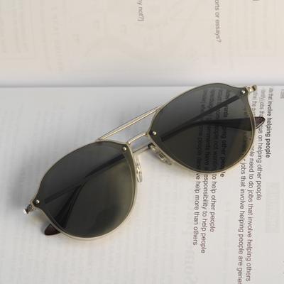Green And Silver R4292 Round Unisex Sunglasses For Men And Women-FunkyTradition - FunkyTradition