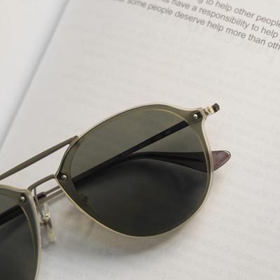 Green And Silver R4292 Round Unisex Sunglasses For Men And Women-FunkyTradition - FunkyTradition