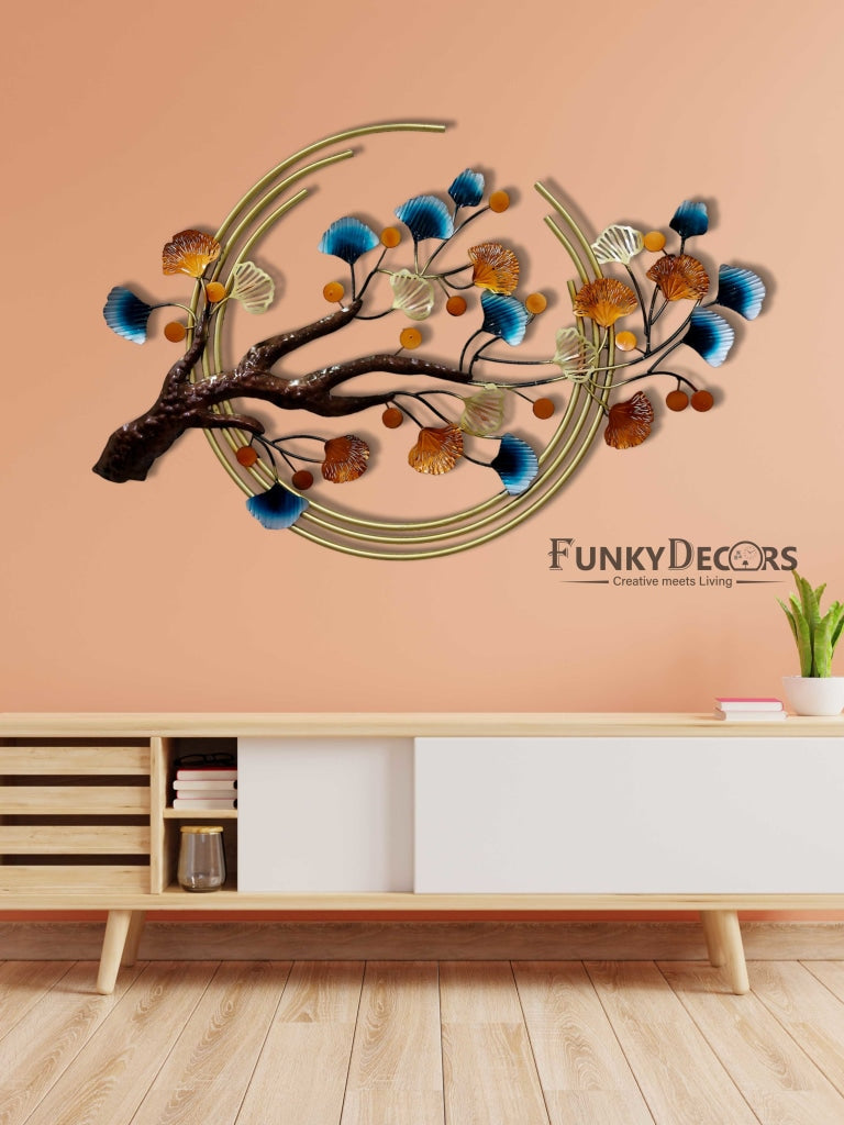 Half Moon Tree Metal Wall Art With Led Light- Funkydecors