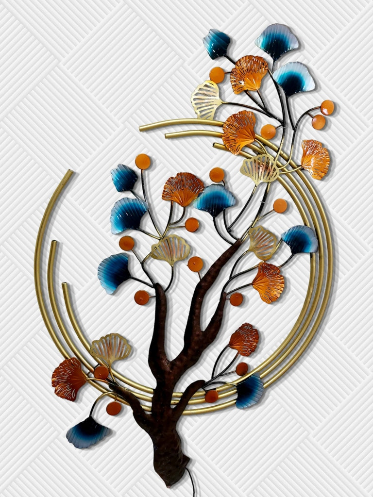 Half Moon Tree Metal Wall Art With Led Light- Funkydecors