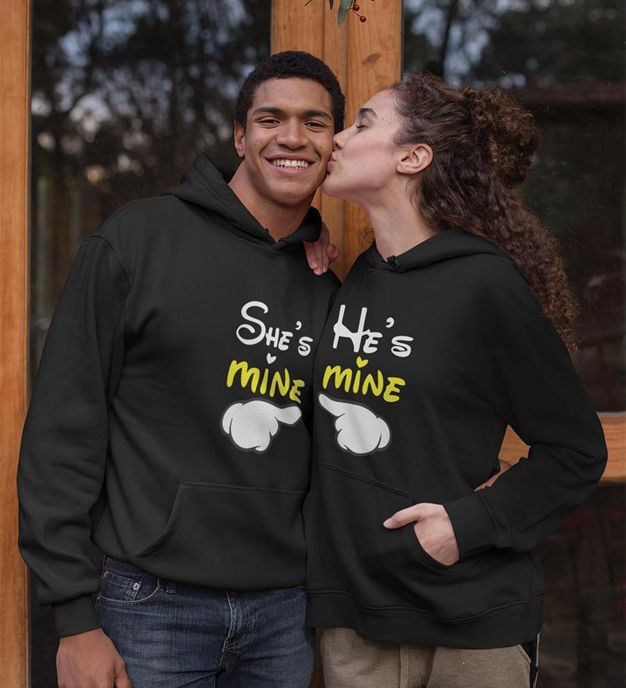 He is Mine She is Mine Couple Hoodie-FunkyTradition - FunkyTradition