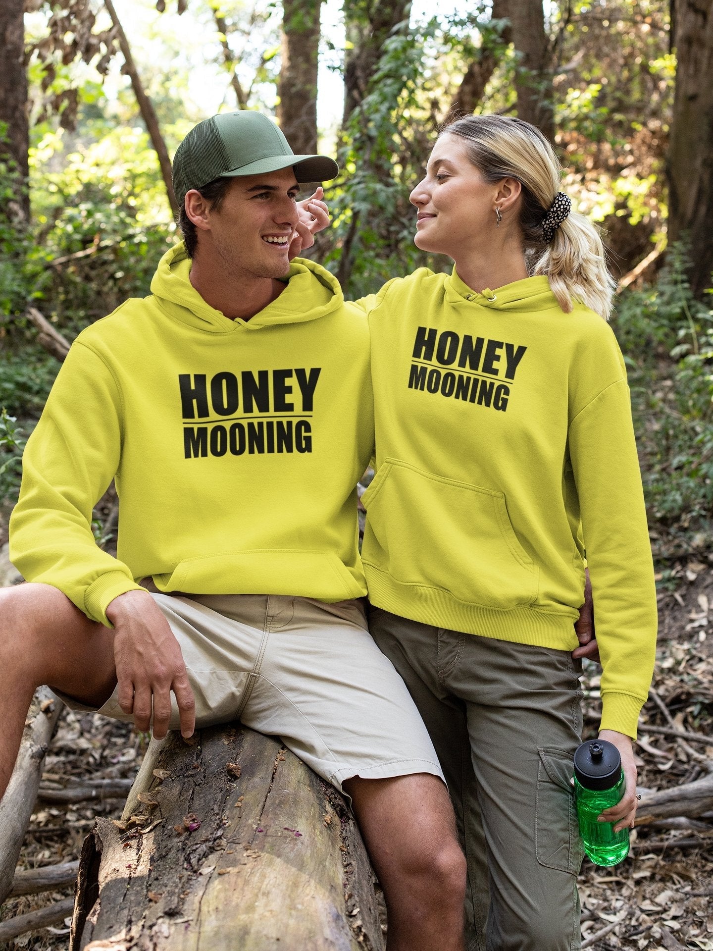 Honey Mooning Couple Hoodie-FunkyTradition - FunkyTradition