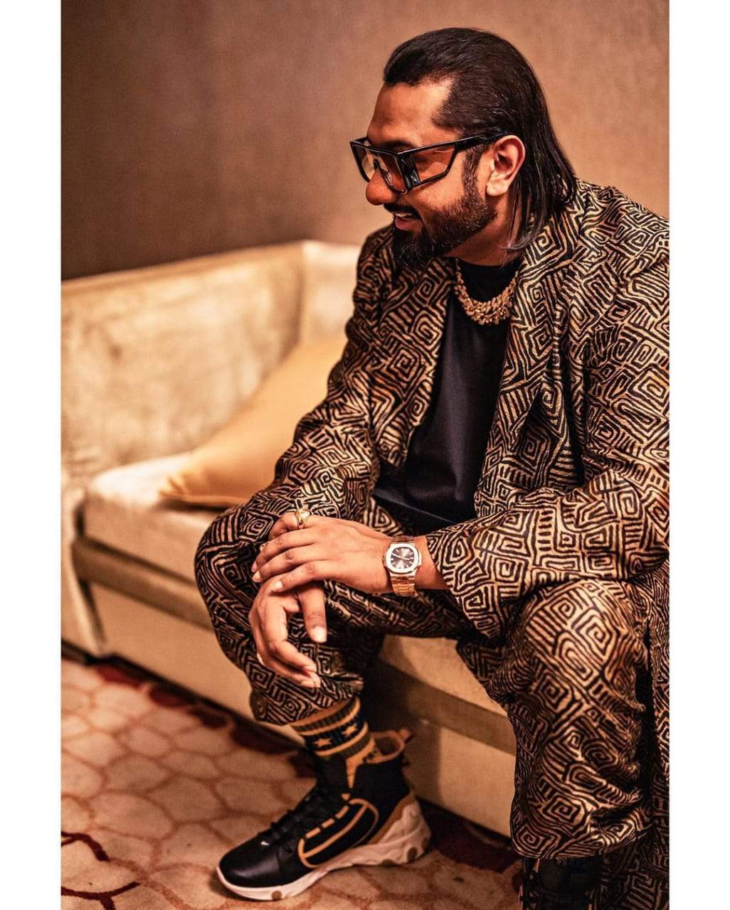 Honey Singh Oversized Square Sunglasses For Men And Women-FunkyTradition - FunkyTradition