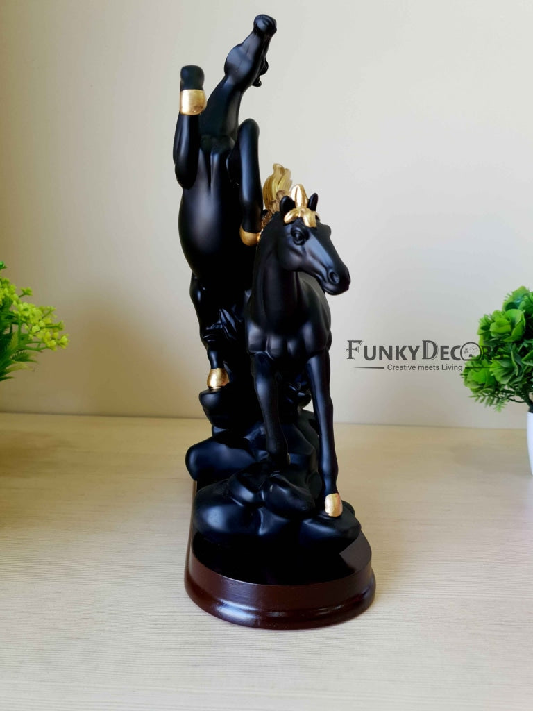 Horses Sculpture In Black And White Decorative Showpiece- FunkyTradition Figurines