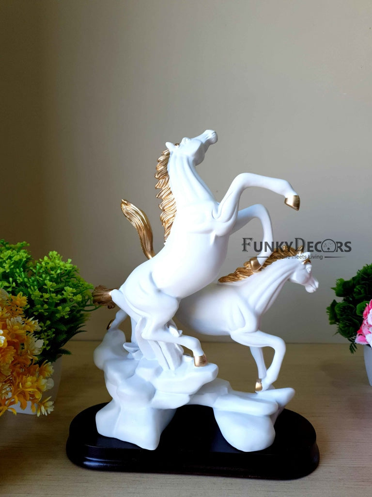 Horses Sculpture In Black And White Decorative Showpiece- FunkyTradition Figurines