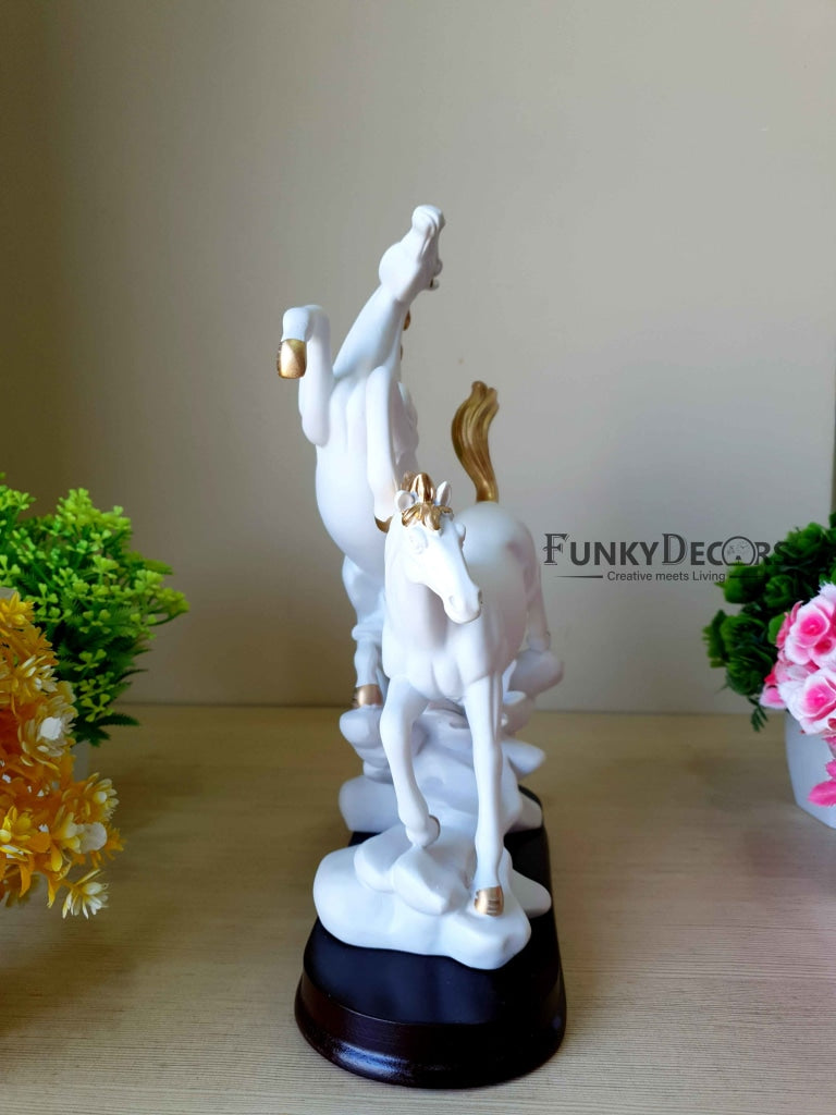 Horses Sculpture In Black And White Decorative Showpiece- FunkyTradition Figurines