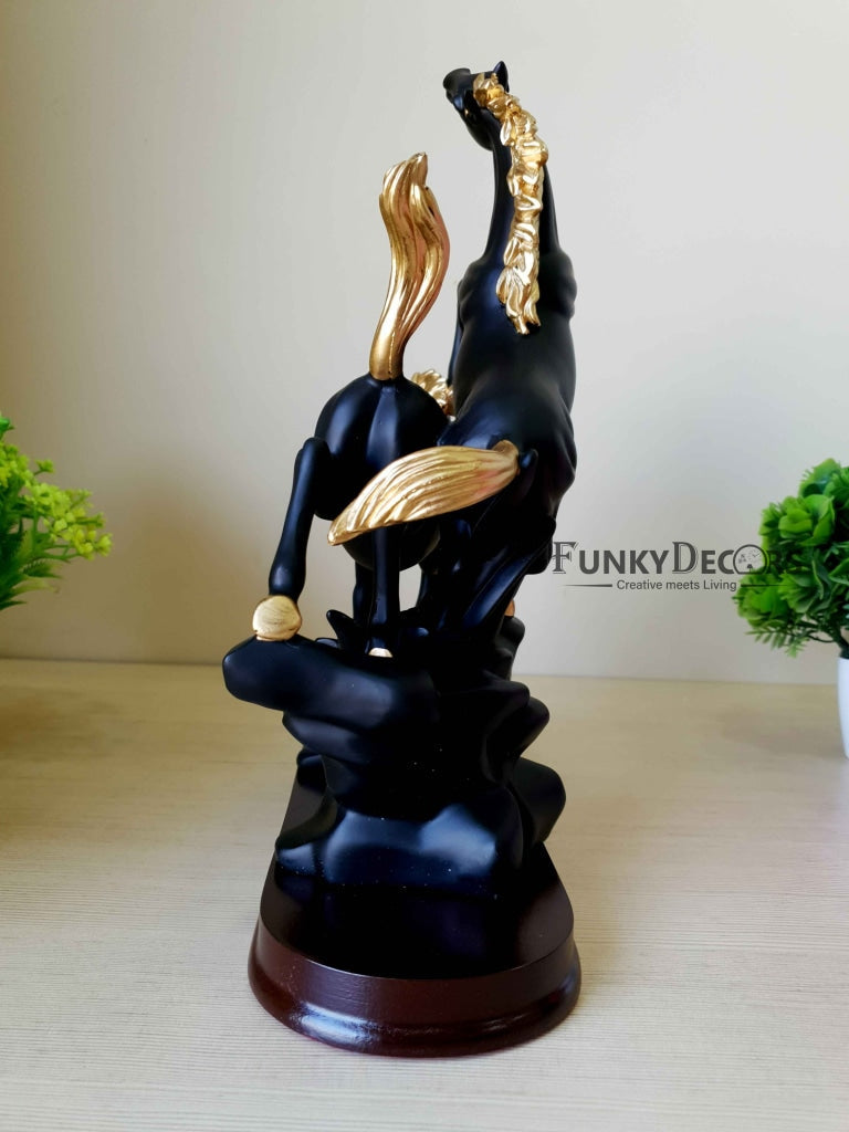 Horses Sculpture In Black And White Decorative Showpiece- FunkyTradition Figurines