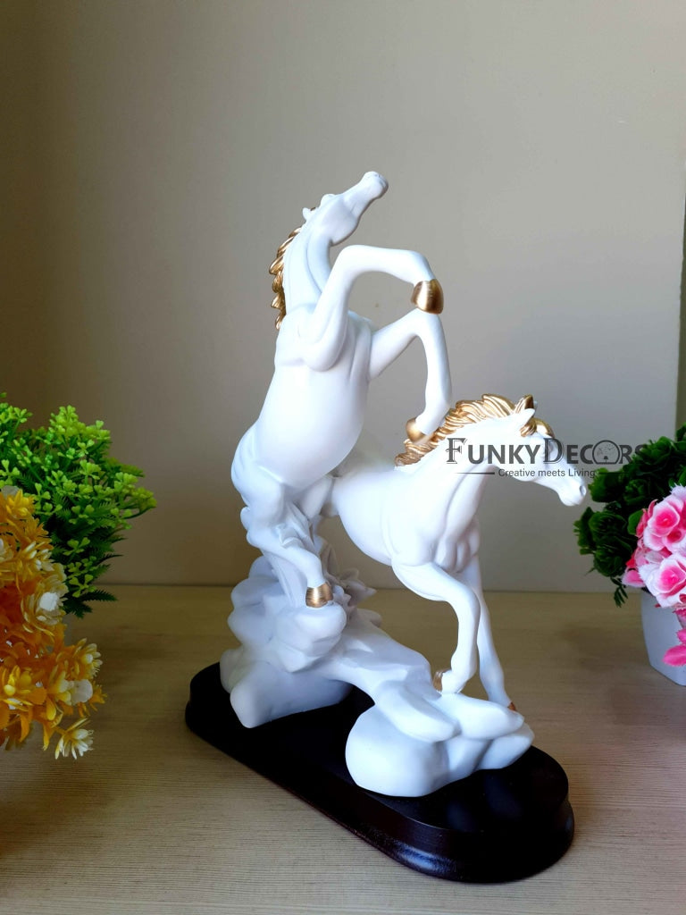 Horses Sculpture In Black And White Decorative Showpiece- FunkyTradition Figurines
