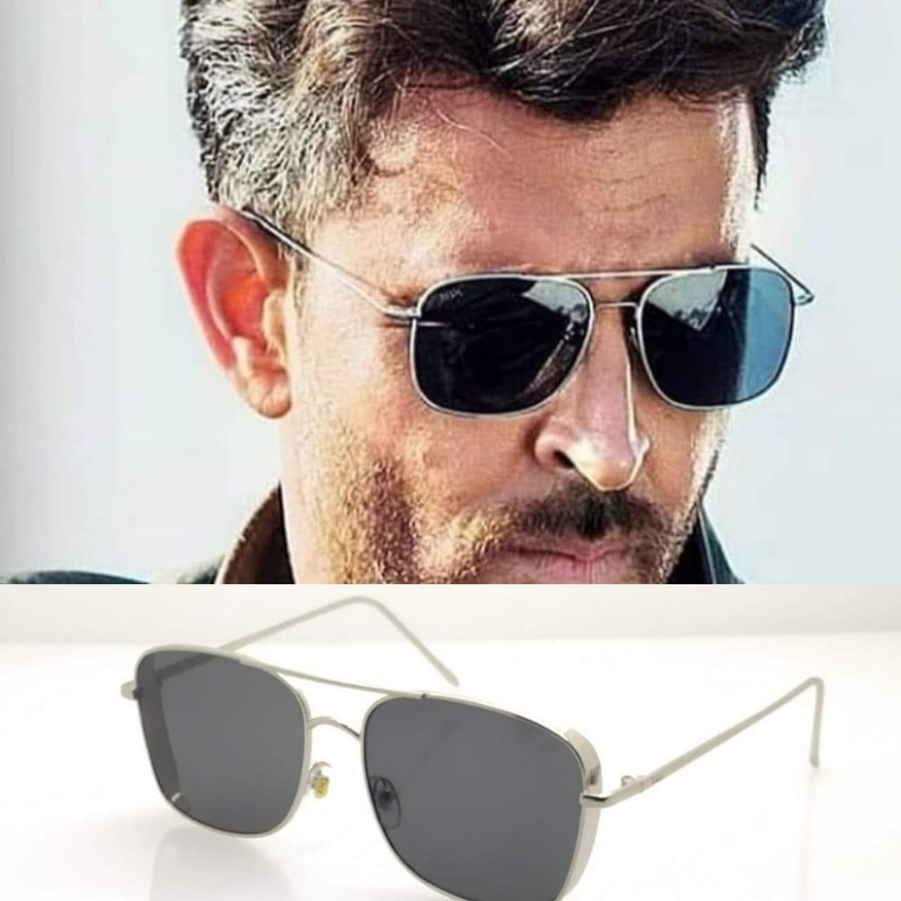 Hrithik Roshan War Movie Square Sunglasses For Men-FunkyTradition - FunkyTradition