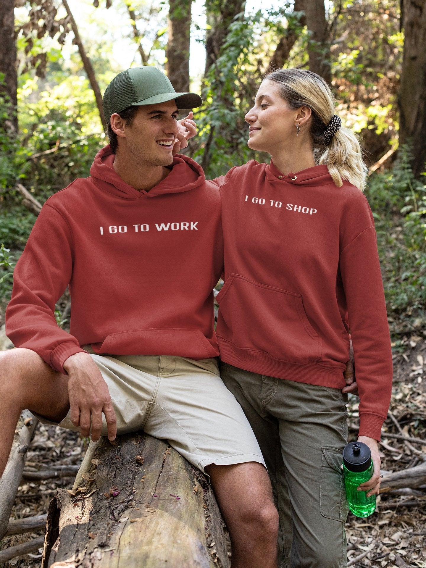 I Go To Shop Work Couple Hoodie-FunkyTradition - FunkyTradition