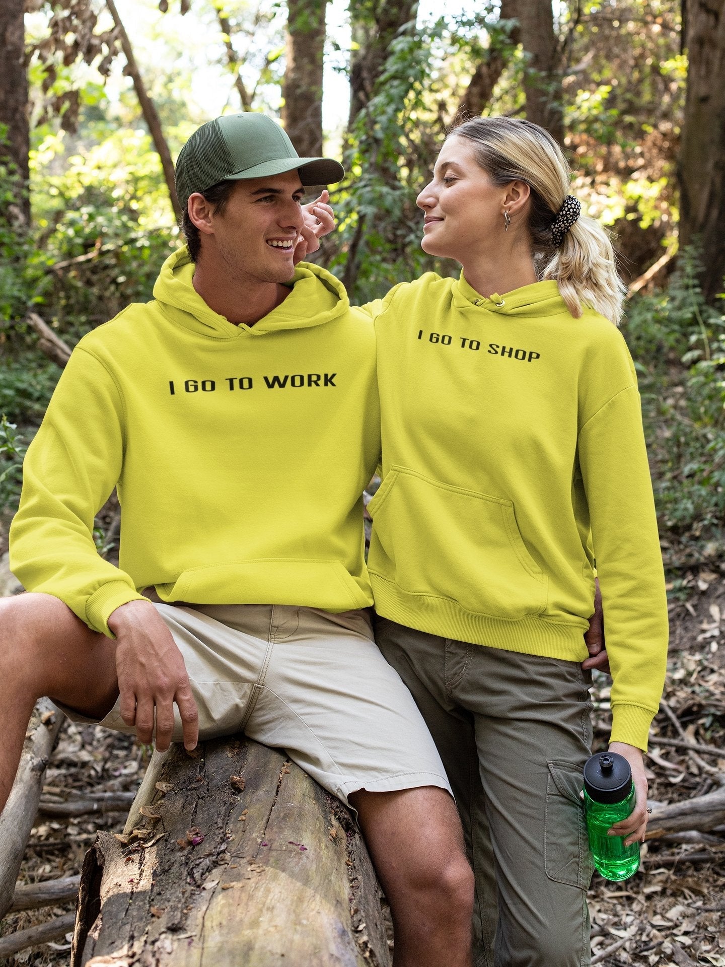 I Go To Shop Work Couple Hoodie-FunkyTradition - FunkyTradition