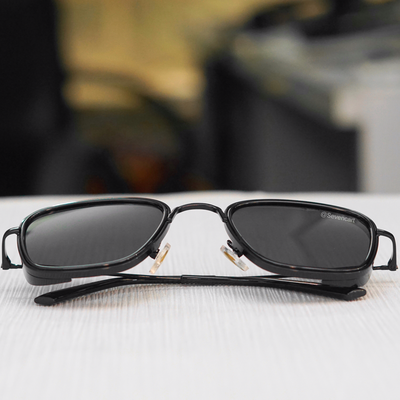 Stylish Square Full Black Retro Sunglasses For Men And Women-FunkyTradition
