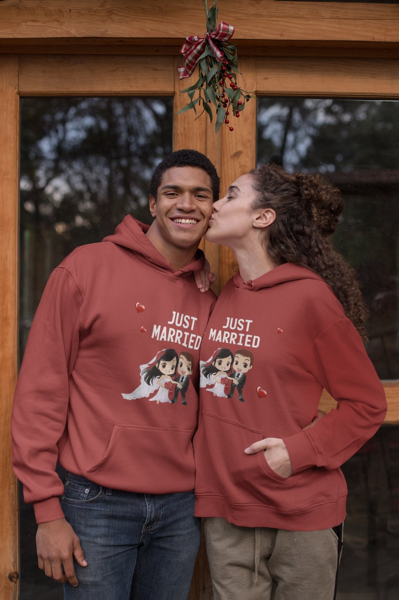 Just Married Couple Hoodie-FunkyTradition - FunkyTradition